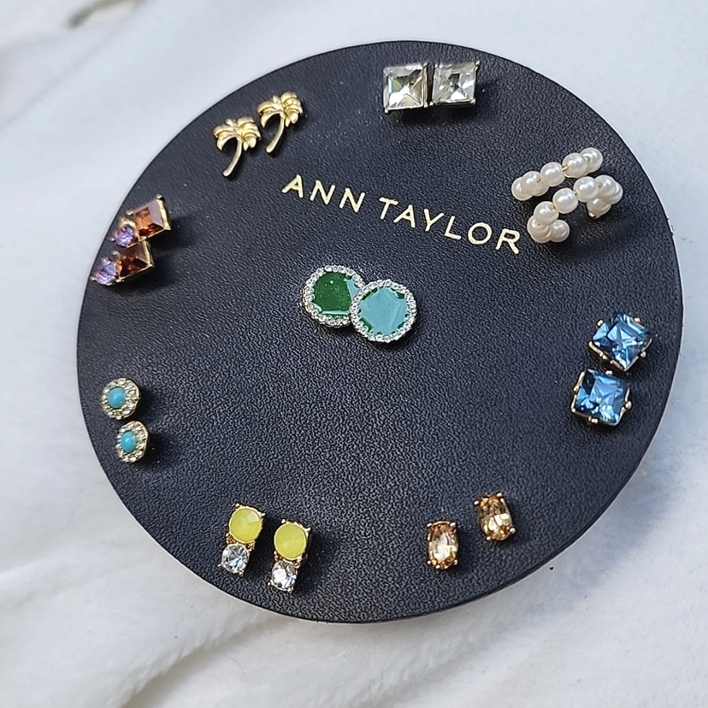 {Ann Taylor} Palm Sparkle Stud Earring Set